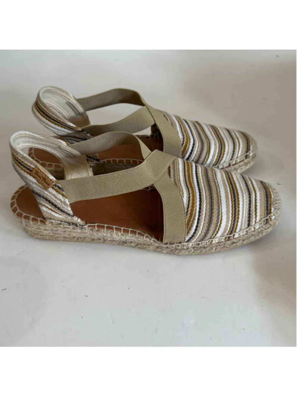 Toni Pons Striped Espadrille Slingback Sandals Size 41/US 9 Made in Spain
